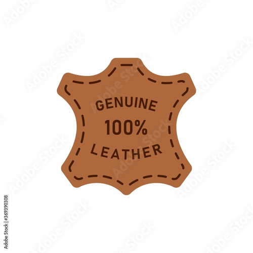 100 percent genuine leather logo vector icon illustration