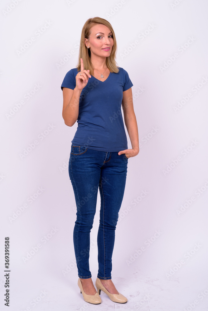 Portrait of happy beautiful woman with blond hair