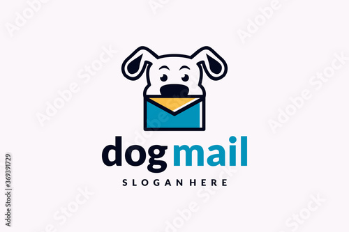 dog mail logo design vector