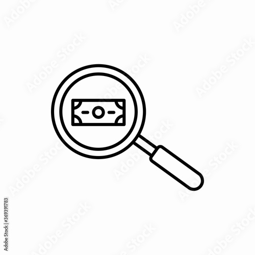 Outline search money icon.Search money vector illustration. Symbol for web and mobile