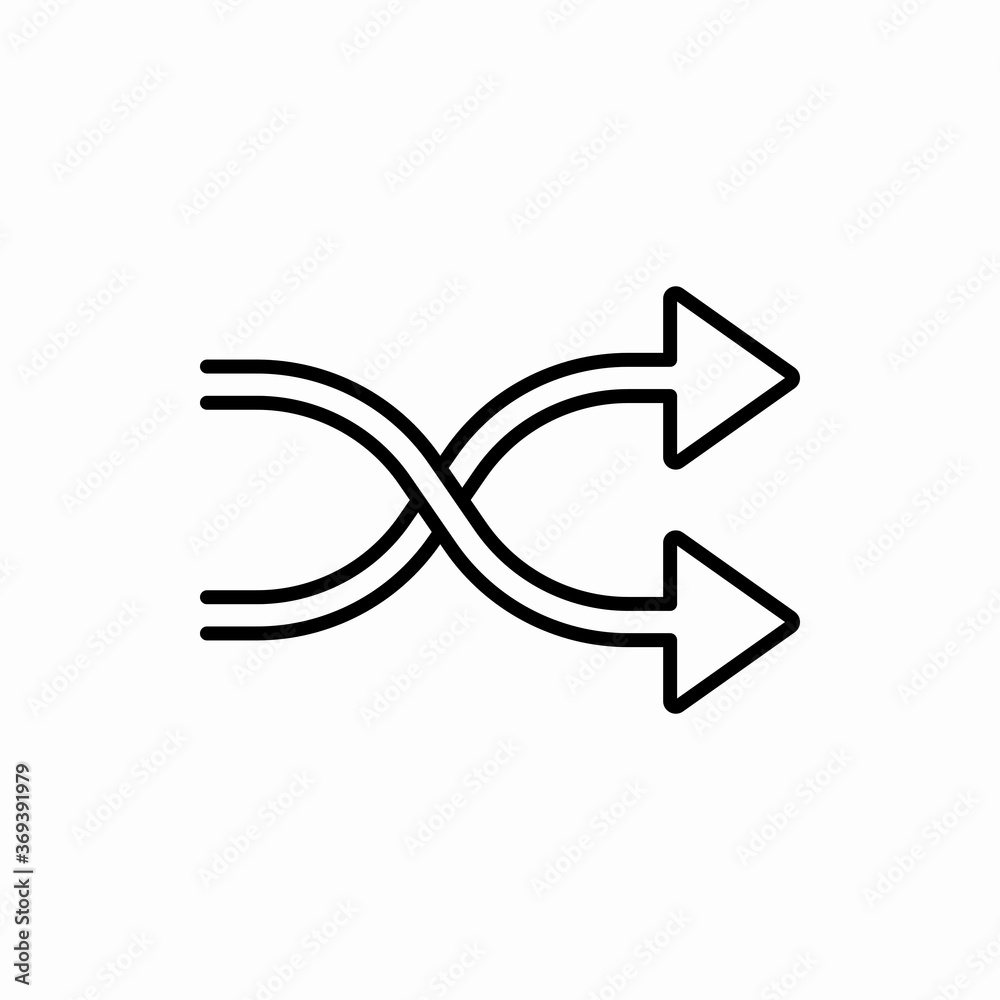 Outline shuffling icon.Shuffling vector illustration. Symbol for web and mobile