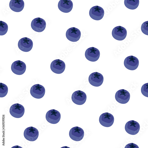 Blueberry vector seamless pattern