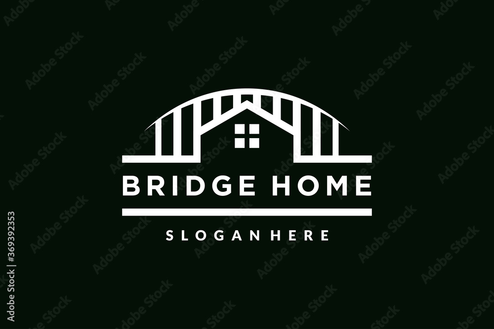 bridge home logo design vector
