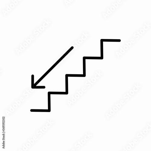 Outline stairs down icon.Stairs down vector illustration. Symbol for web and mobile