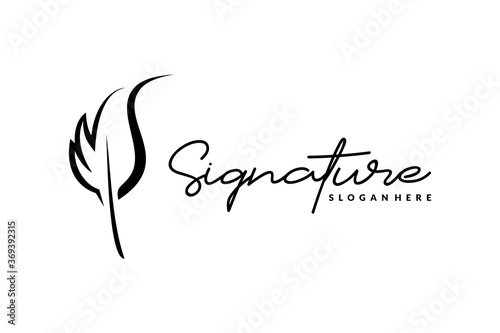 Basic RGBletter s Quill logo design vector
