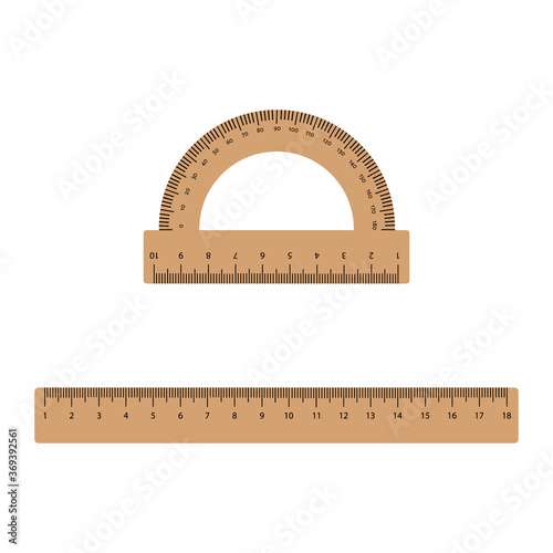 Wooden rulers set vector