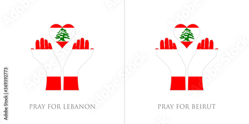 pray for lebanon and pray for beirut vector illustration. lebanon flag from massive explosion. design for humanity, peace, donations, charity and anti-war