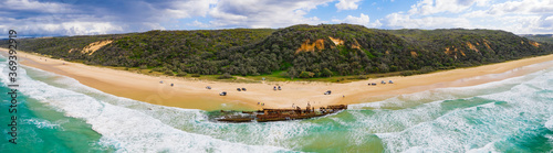 Panorama of the Maheno shipwreck on Fraser Island photo