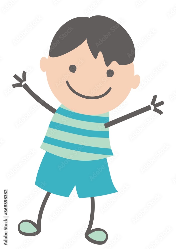 One little boy at blue wear, vector conceptual illustration One little boy at blue wear, vector conceptual illustration