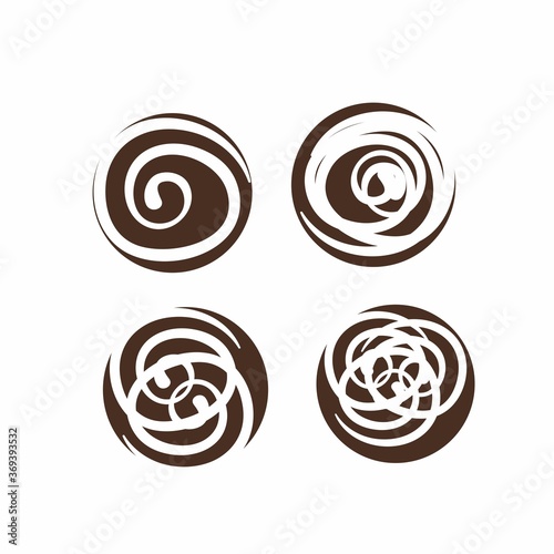 set paint circle abstract line logo and vector icon