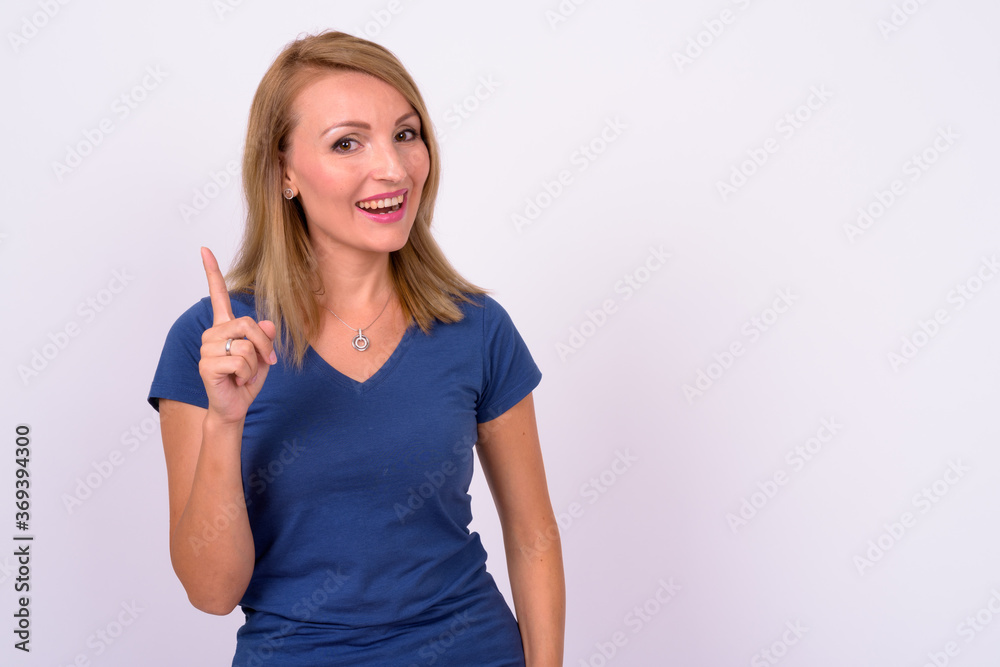 Portrait of happy beautiful woman with blond hair Portrait of happy beautiful woman with blond hair