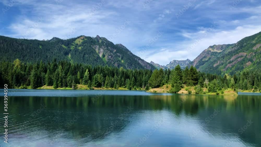 Beautiful mountain lake in summer in Cascade range, USA, Washington Beautiful mountain lake in summer in Cascade range, USA, Washington