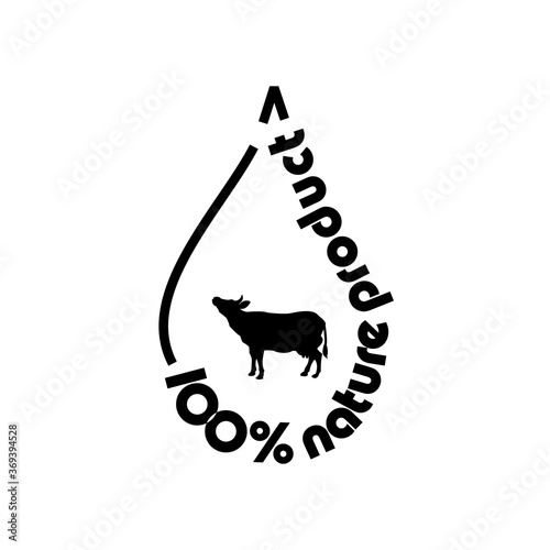 Simple vector logo for nature product and milk.