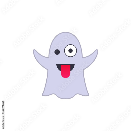 Vector isolated ghost illustration. Halloween vector icon