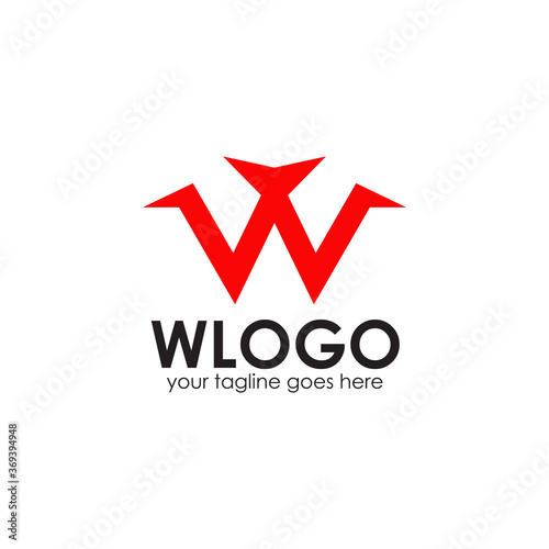 W letter initial logo design template