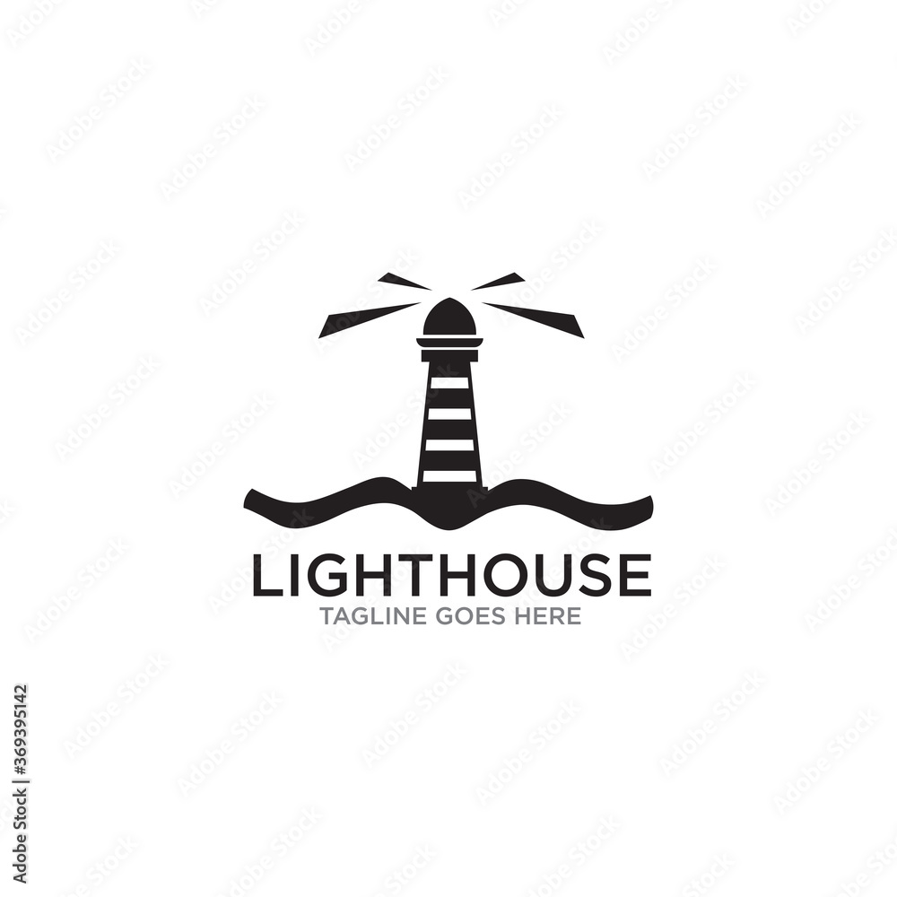 Fototapeta premium Lighthouse building logo design template