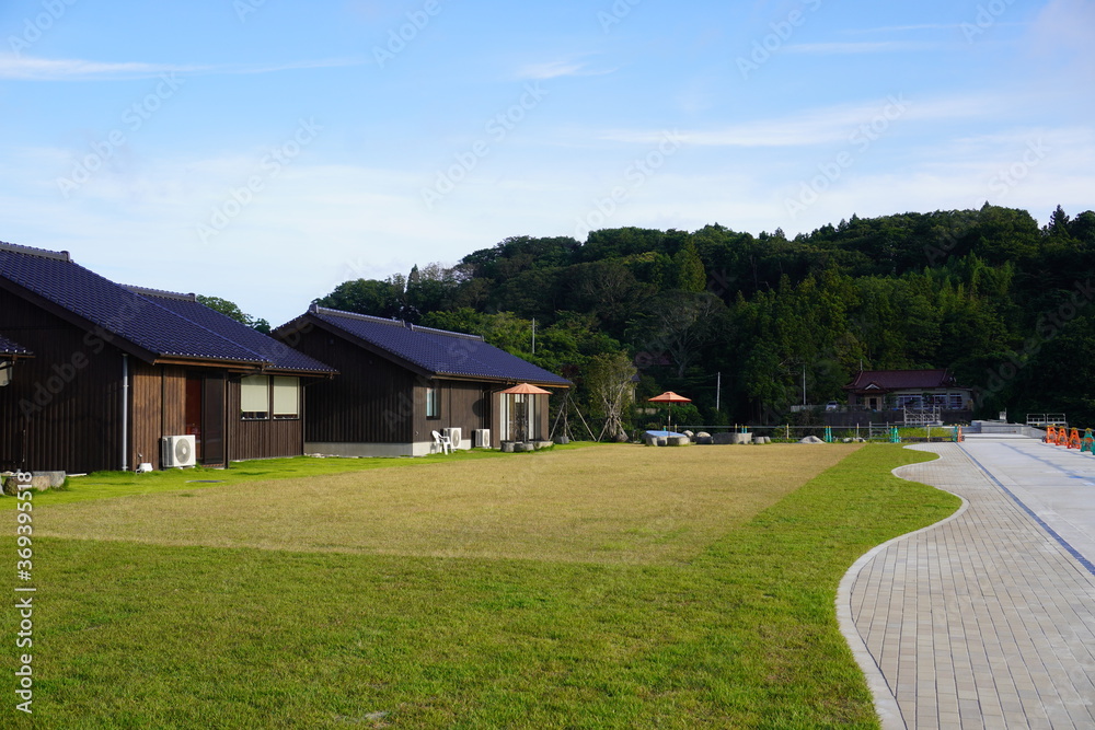 気仙沼大島フェリーターミナルの観光施設「野杜海」の広場/Ferry Terminal in Kesennuma, Miyagi 気仙沼大島フェリーターミナルの観光施設「野杜海」の広場/Ferry Terminal in Kesennuma, Miyagi