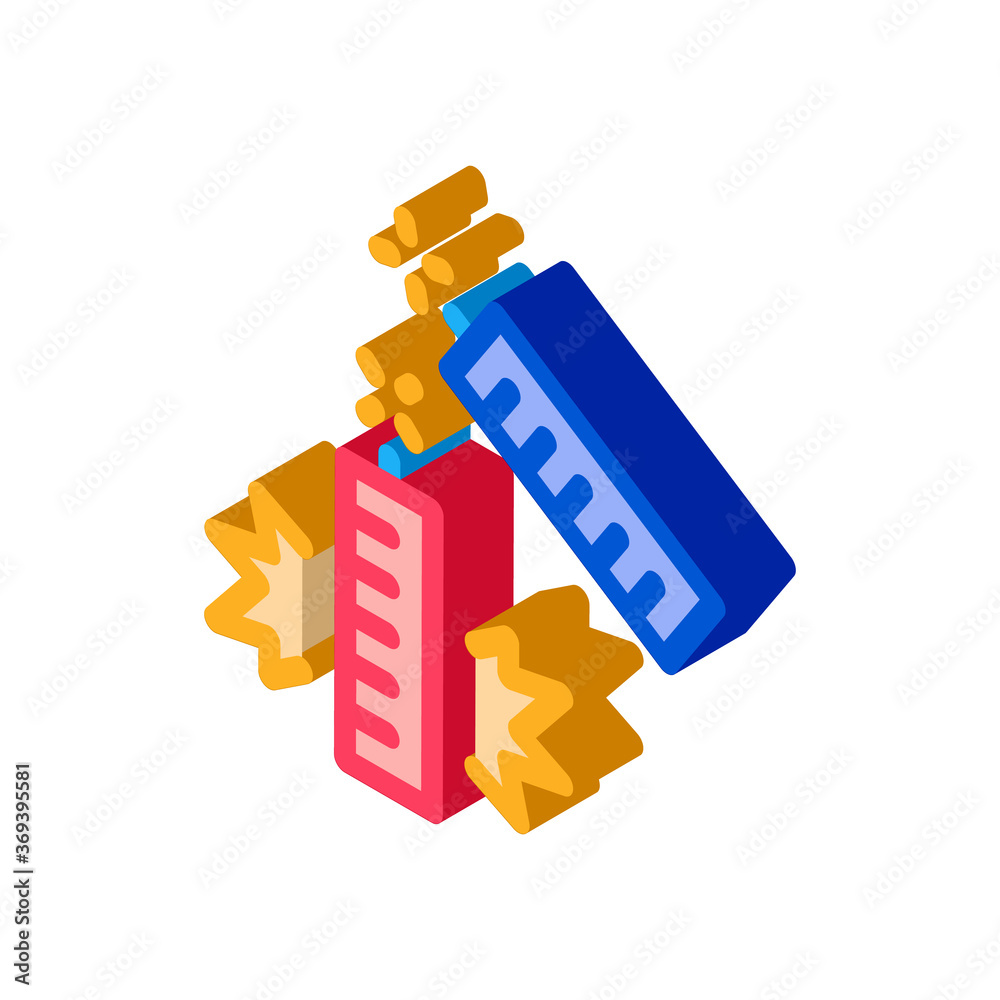explosive firework icon vector. isometric explosive firework sign. color isolated symbol illustration explosive firework icon vector. isometric explosive firework sign. color isolated symbol illustration