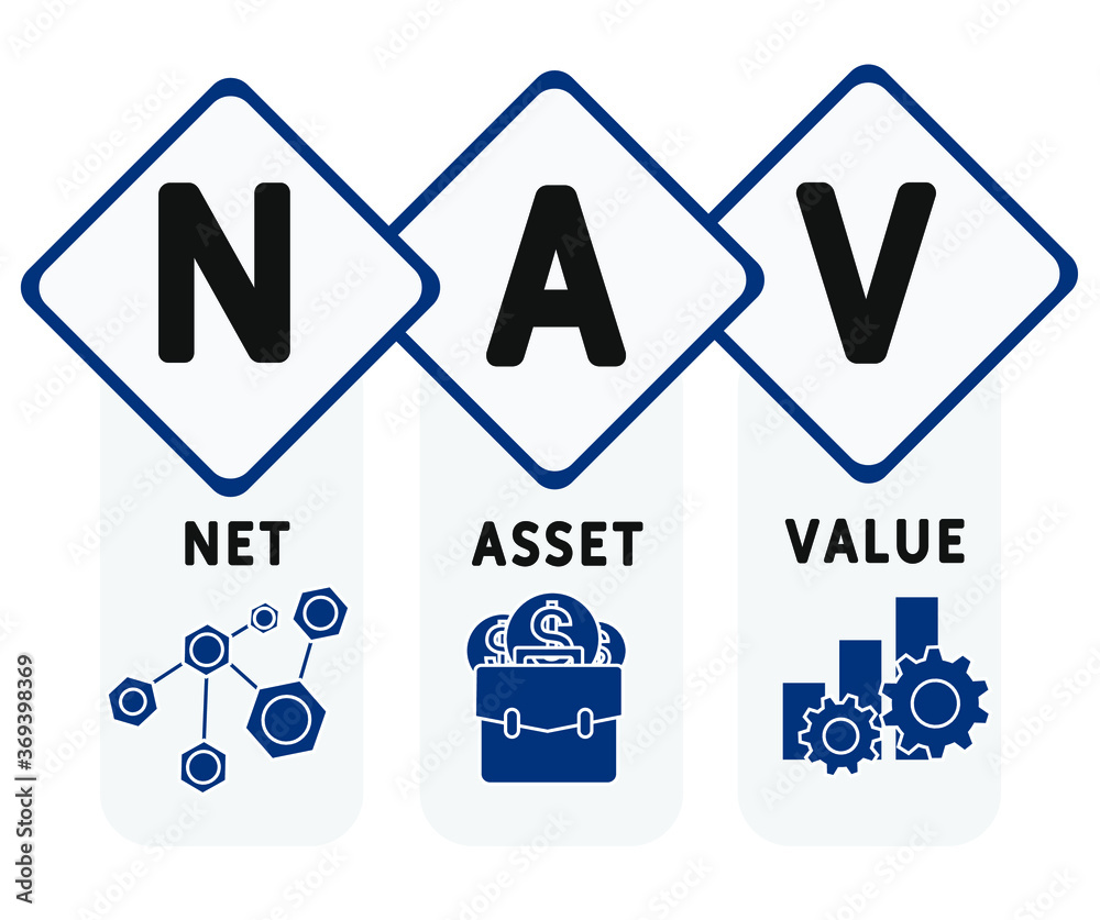 NAV - Net Asset Value acronym, concept background. vector illustration concept with keywords and icons. lettering illustration with icons for web banner, flyer, landing page, presentation NAV - Net Asset Value acronym, concept background. vector illustration concept with keywords and icons. lettering illustration with icons for web banner, flyer, landing page, presentation
