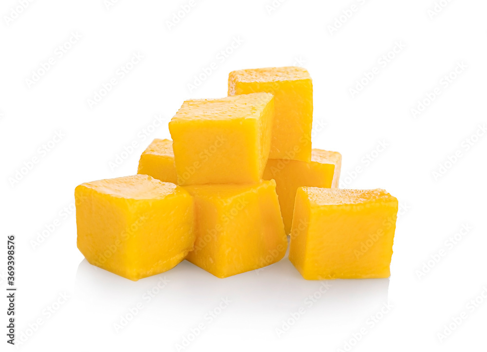 mango cube isolated on white background