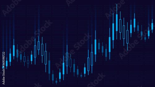 Stock market trading chart, abstract business background, space for text, vector illustration.
