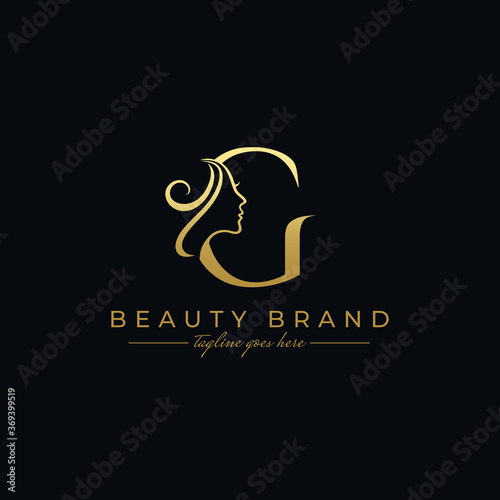 Letter G Beauty Face, Hair Salon Logo Design