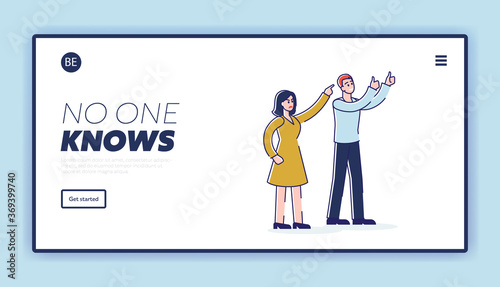 Social conflict landing page with people on demonstration supporting speaker and show angry opinion