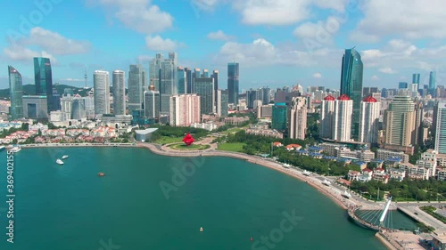 Aerial photography of the fourth five square in Qingdao