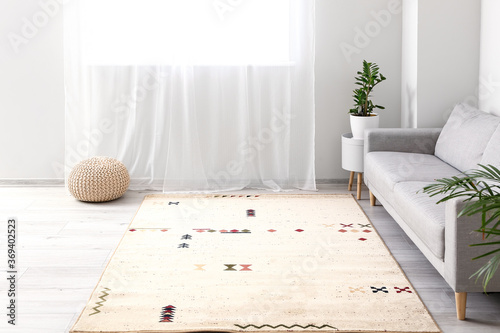 Fotografie Interior of modern room with soft carpet