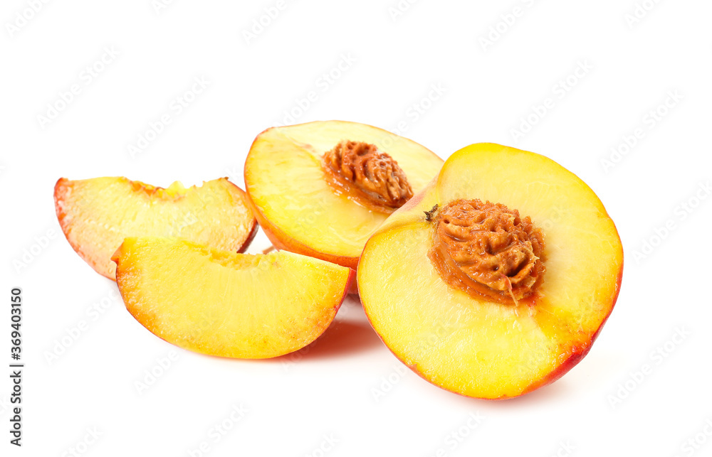 Sweet cut peach on white background Sweet cut peach on white background