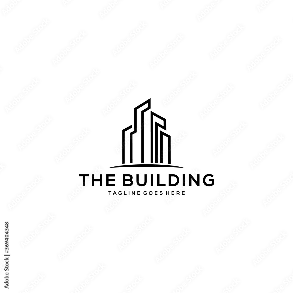 Creative modern real estate building sign logo design template
