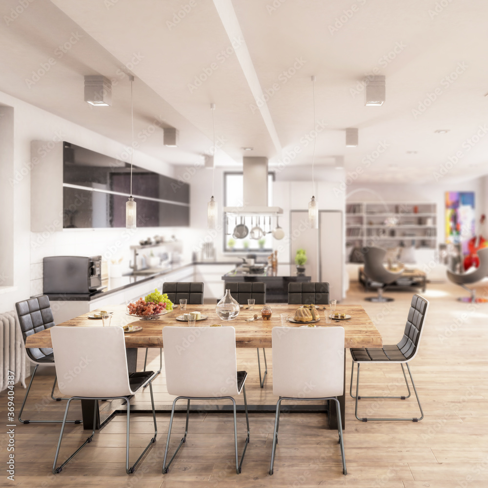 Fototapeta premium Luxury Residential Loft In Design (focused) - 3d visualization