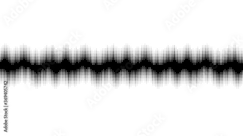 Halftone dots vector equalizer . Sound waves . Abstract music background .