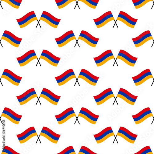 Flags of Armenia vector seamless pattern background for armenian public and national holidays.
