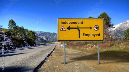 Street Sign Independent versus Employed