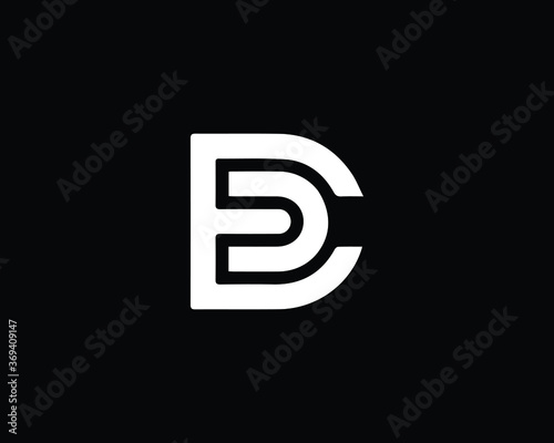 Professional and Minimalist Letter ED DE Logo Design, Editable in Vector Format in Black and White Color
