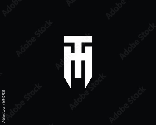 Professional and Minimalist Letter TH HT Logo Design, Editable in Vector Format in Black and White Color
