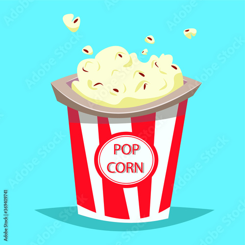 Popcorn in paper cup buckets.Fast food for cinema entertainment.