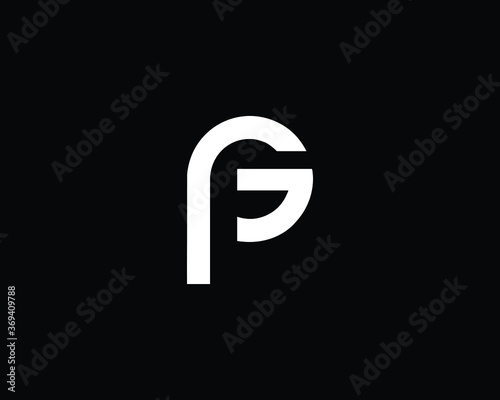 Professional and Minimalist Letter PG GP Logo Design, Editable in Vector Format in Black and White Color
 photo