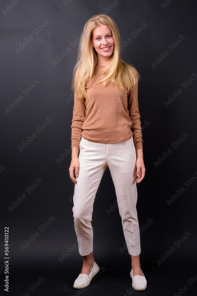 Portrait of happy beautiful woman with blond hair Portrait of happy beautiful woman with blond hair