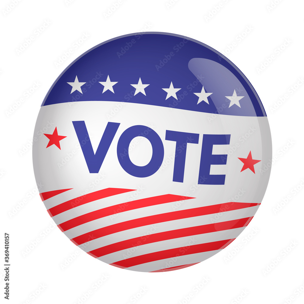 USA election Badge isolated on white background. Vector illustration. USA election Badge isolated on white background. Vector illustration.