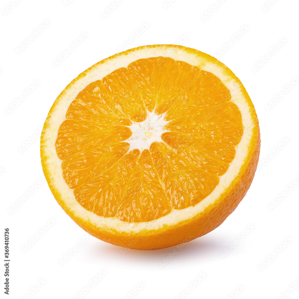 orange slice, clipping path, isolated on white background.