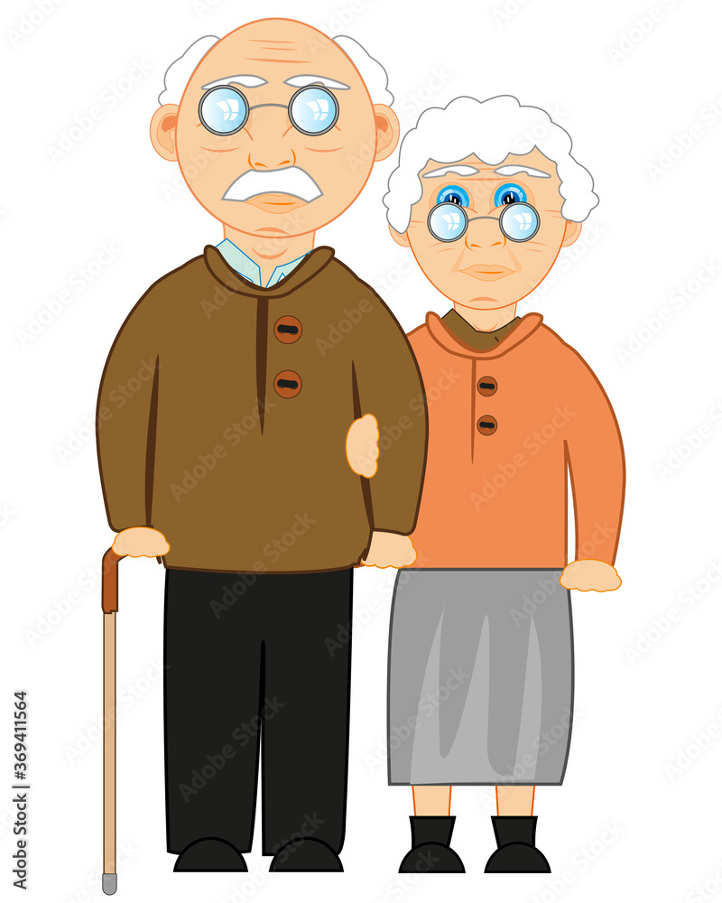 Vector illustration of the grandparent and old womans Vector illustration of the grandparent and old womans