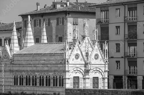 Pisa city downtown skyline cityscape in Italy