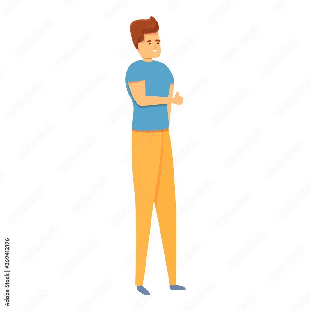 Young personal trainer icon. Cartoon of young personal trainer vector icon for web design isolated on white background Young personal trainer icon. Cartoon of young personal trainer vector icon for web design isolated on white background