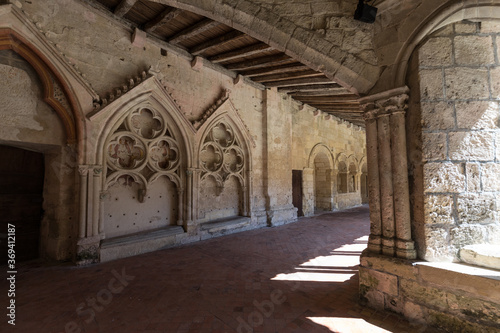 Medieval French Cloisters at the Collegiale church of Saint Emilion, France