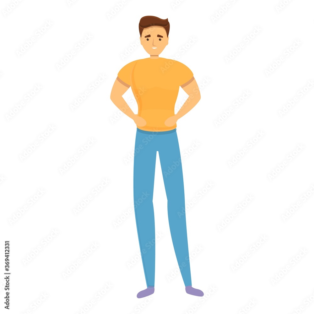 Smiling personal trainer icon. Cartoon of smiling personal trainer vector icon for web design isolated on white background