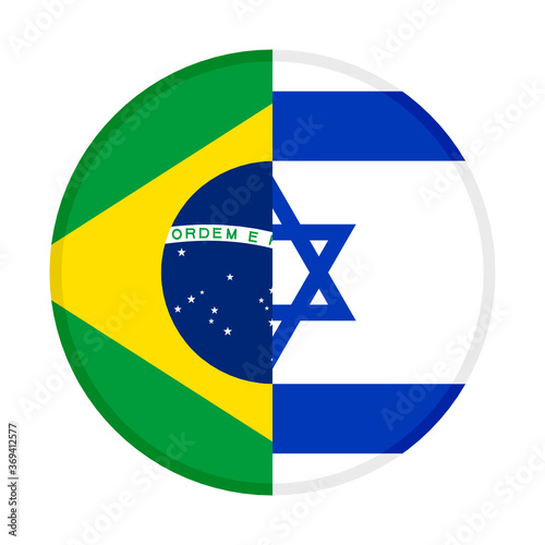 round icon with brazil and israel flags 