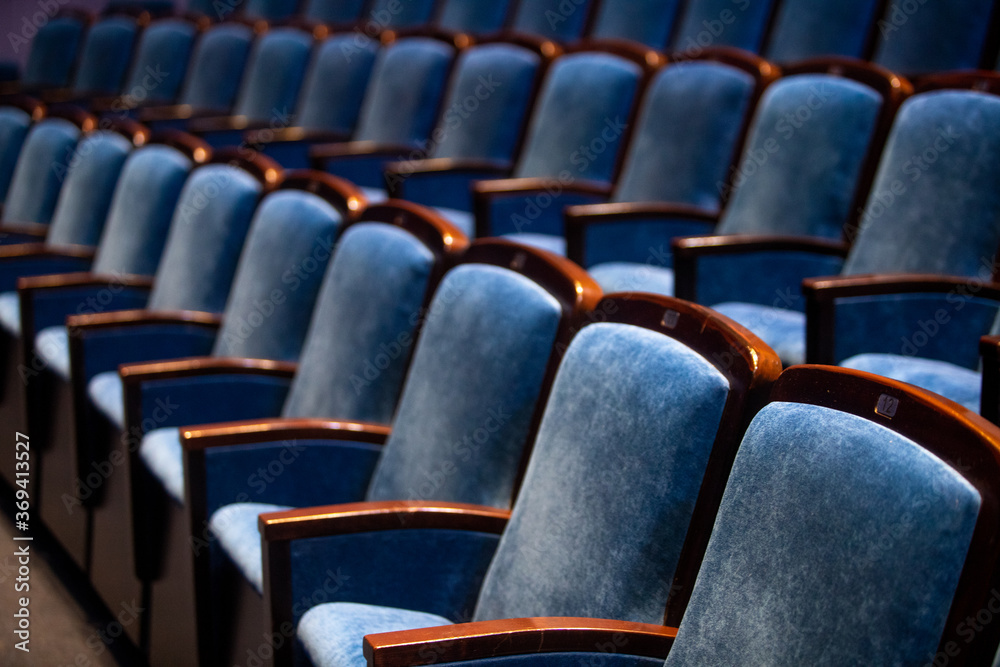 Obraz premium Empty seats in the cinema, theater