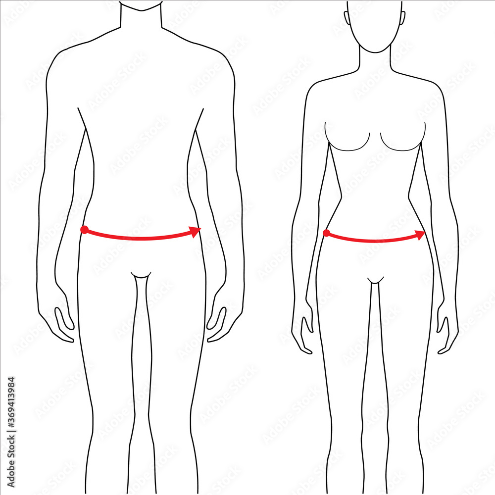 Women and men to do lower waist measurement fashion Illustration for size chart. 7.5 head size girl and boy for site or online shop. Human body infographic template for clothes. Women and men to do lower waist measurement fashion Illustration for size chart. 7.5 head size girl and boy for site or online shop. Human body infographic template for clothes.
